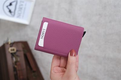 Mekanizmalı Otomatik Hakiki Deri Kartlık Pembe 1041