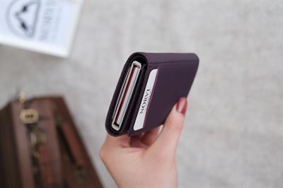 Mekanizmalı Otomatik Hakiki Deri Kartlık Mor 1041