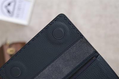 Saraciye Dikişli Çok Bölmeli Hakiki Deri Cüzdan Kadın Koyu Mavi 1065