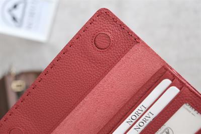 Saraciye Dikişli Telefon Bölmeli Hakiki Deri Cüzdan Kırmızı 1052