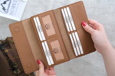 Saraciye Dikişli Telefon Bölmeli Hakiki Deri Cüzdan Taba 1052