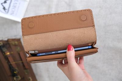 Saraciye Dikişli Telefon Bölmeli Hakiki Deri Cüzdan Taba 1052