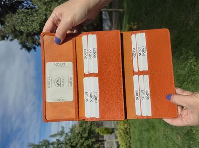 Saraciye Dikişli Telefon Bölmeli Hakiki Deri Cüzdan Turuncu 1052