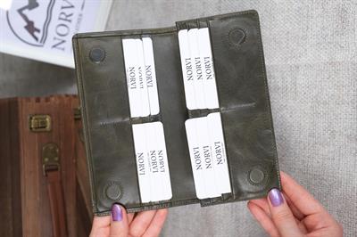 Telefon Bölmeli Cüzdan Hakiki Deri El Tutamaçlı Haki 1028