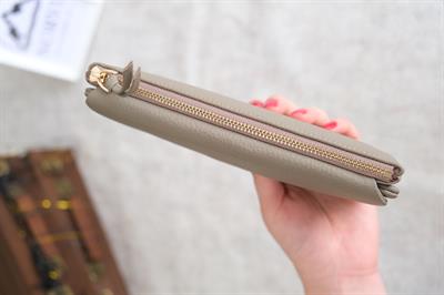 Telefon Bölmeli Hakiki Deri Kadın Cüzdan Gri 1055
