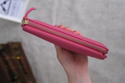 Telefon Bölmeli Hakiki Deri Kadın Cüzdan Pembe 1055