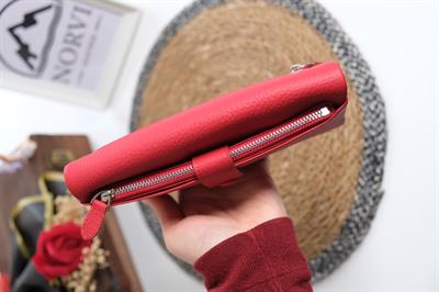 Telefon Bölmeli Kartlıklı Hakiki Deri Cüzdan Kırmızı 1346
