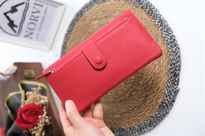 Telefon Bölmeli Kartlıklı Hakiki Deri Cüzdan Kırmızı 1346