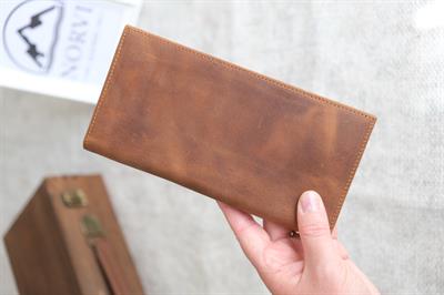 Telefon Bölmeli Mıknatıslı Hakiki Deri Cüzdan Taba 1023