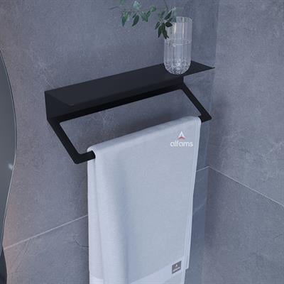 Alfams Metal Çok Amaçlı Raflı Kağıt Havlu Askısı – Yapışkanlı Delmeden Montaj Mutfak Baharatlık ve Banyo Rafı