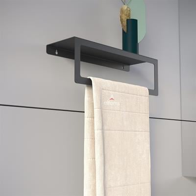 Alfams Metal Raflı Havlu Tutacağı – 30 cm Modern Banyo ve Mutfak Düzenleyici Raf