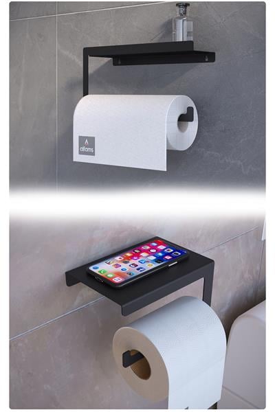 Metal İkili Set – Tuvalet Kağıtlık ve Havlu Askısı | Modern Banyo ve Tuvalet Düzenleyici