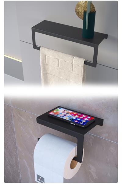 Metal İkili Set – Tuvalet Kağıtlık ve Havlu Askısı | Modern Banyo ve Mutfak Düzenleyici
