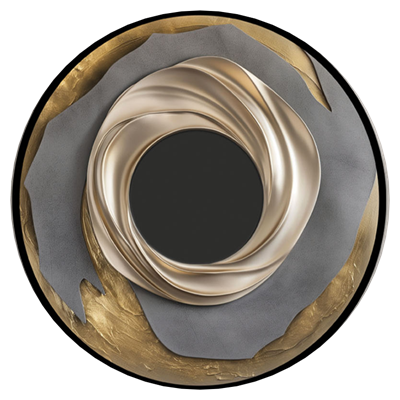 Antrasit-Gold Detay Soyut Yuvarlak Tablo KZY-CDA-497