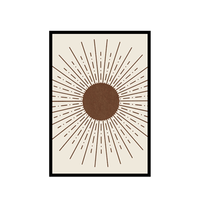 Bohem Kahve Güneş Detay Tablo KZY-BHM-237