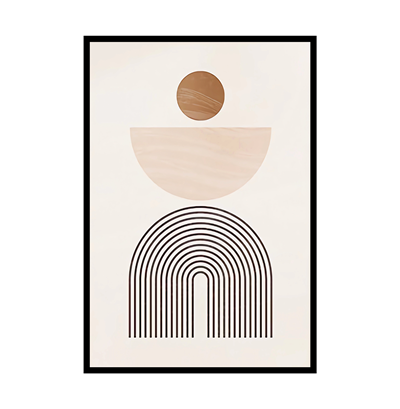 Bohem Kahve Oval Geometrik Tablo KZY-BHM-255