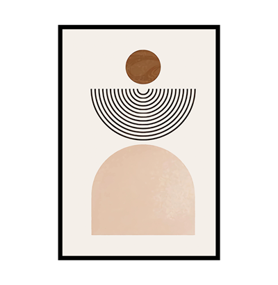 Bohem Kahve Oval Geometrik Tablo KZY-BHM-255