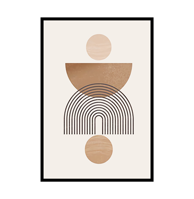 Bohem Kahve Oval Geometrik Tablo KZY-BHM-255