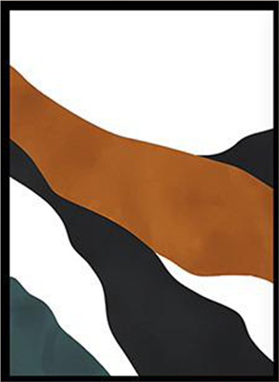 Bohem Kiremit Renk Soyut Tablo KZY-BHM-201