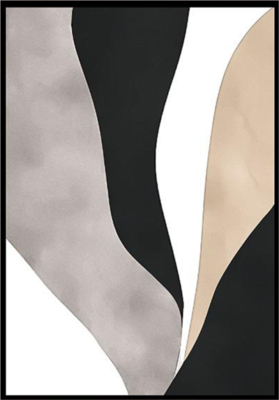 Bohem Siyah Detay Soyut Tablo KZY-BHM-203