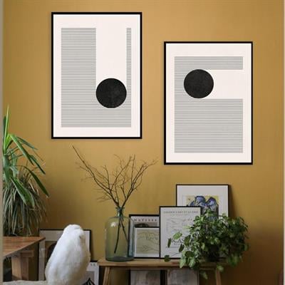 Bohem Siyah Yuvarlak Tablo KZY-BHM-220