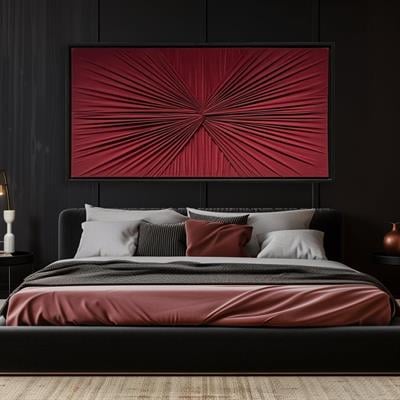 Bordo Renk Detay Kumaş Duvar Aksesuarı I KZY-EXC-483