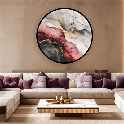 Ebruli Tarz Tek Soyut Yuvarlak Tablo KZY-CDA-483