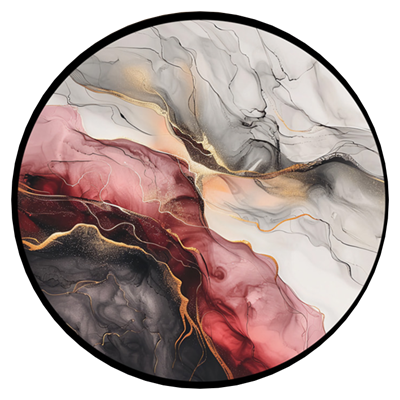 Ebruli Tarz Tek Soyut Yuvarlak Tablo KZY-CDA-483