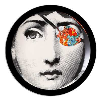 Fornasetti II Turuncu Detay Yuvarlak Tablo I KZY-CDA-472
