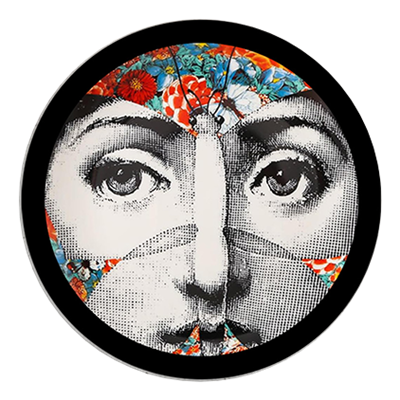Fornasetti II Turuncu Detay Yuvarlak Tablo I KZY-CDA-472