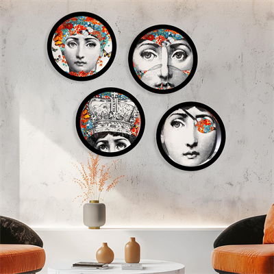 Fornasetti II Turuncu Detay Yuvarlak Tablo I KZY-CDA-472