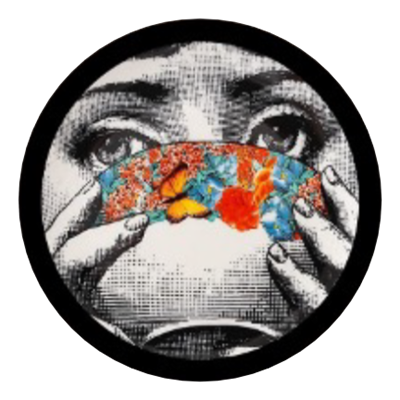 Fornasetti Turuncu Detay Yuvarlak Tablo I KZY-CDA-471