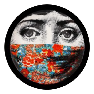 Fornasetti Turuncu Detay Yuvarlak Tablo I KZY-CDA-471