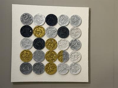 Gold-Antrasit Renk Yuvarlak Detay Duvar Aksesuarı I KZY-EXC-482