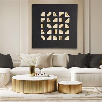 Gold-Siyah Detay Üç Boyutlu Duvar Aksesuarı I KZY-EXC-452