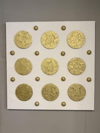 Gold Yuvarlak Detay Kabartma Duvar Aksesuarı I KZY-EXC-411