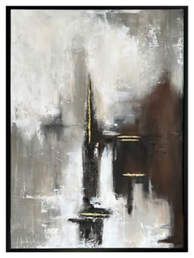 Kahve Detay Soyut Kanvas Tablo I KZY-AB-2406