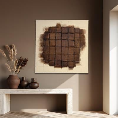 Kahve Soyut Yağlıboya Duvar Aksesuarı I KZY-EXC-459