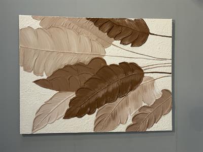 Kahve Yaprak Detay Yağlıboya Duvar Aksesuarı I KZY-EXC-453