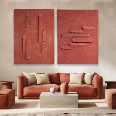 Kiremit Renk Kabartmalı Duvar Aksesuarı I KZY-EXC-450