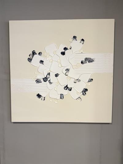 Mavi Beyaz Yağlıboya Detay Duvar Aksesuarı I KZY-EXC-434