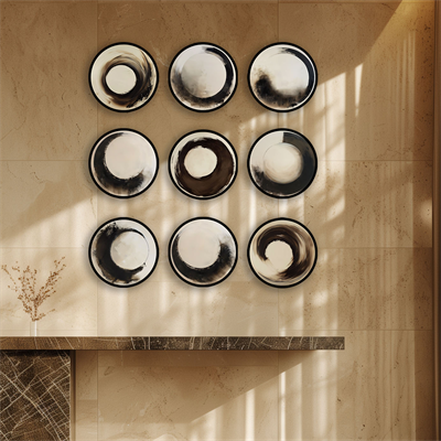 Mocha Soyut Yuvarlak Tablo I KZY-CDA-469