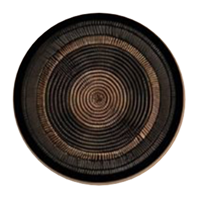 Rustik Kahve Siyah Yuvarlak Tablo I KZY-CDA-475