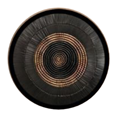 Rustik Kahve Siyah Yuvarlak Tablo I KZY-CDA-475