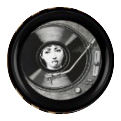 Siyah Beyaz Detay Fornasetti Yuvarlak Tablo I KZY-CDA-470