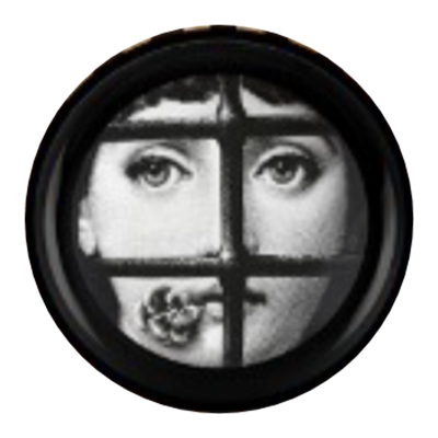 Siyah Beyaz Detay Fornasetti Yuvarlak Tablo I KZY-CDA-470