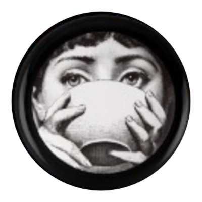 Siyah Beyaz Detay Fornasetti Yuvarlak Tablo I KZY-CDA-470