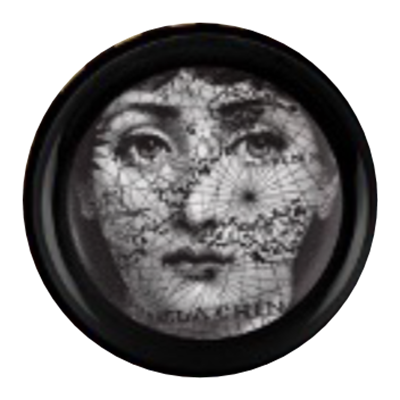 Siyah Beyaz Detay Fornasetti Yuvarlak Tablo I KZY-CDA-470