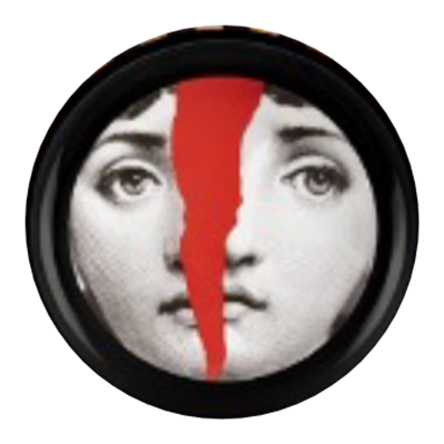Siyah Beyaz Detay Fornasetti Yuvarlak Tablo I KZY-CDA-470