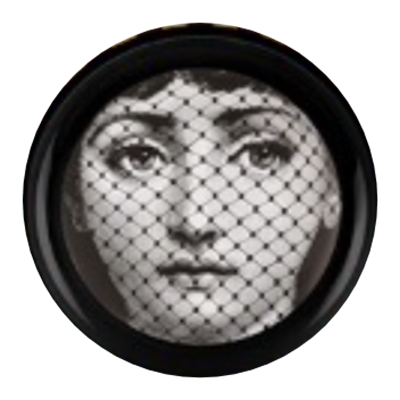 Siyah Beyaz Detay Fornasetti Yuvarlak Tablo I KZY-CDA-470